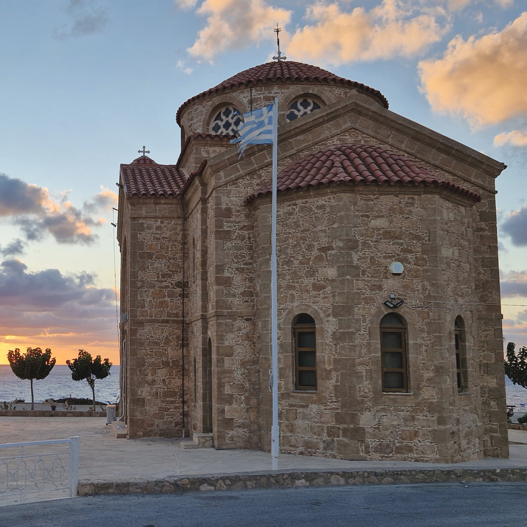 Sunset near Agios Georgios Church